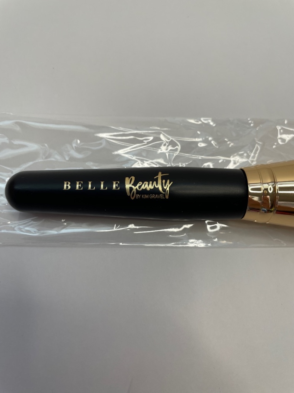 NIB Belle Beauty Flat Top Kabuki Brush - Black & Gold - Picture 3 of 3